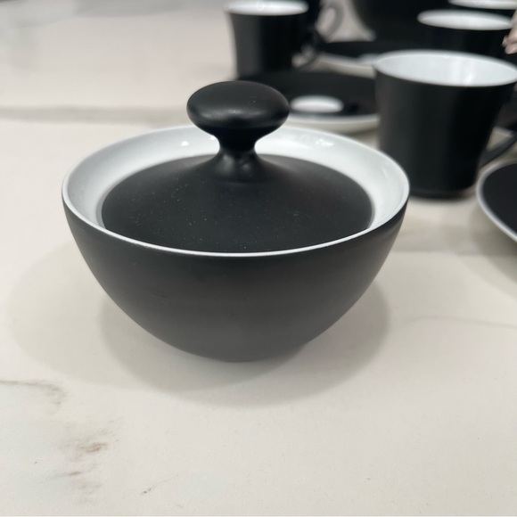 Espana Noche Block Bidasoa Black Matte Coffee Tea Set Vintage 25 Piece Set - Picture 10 of 16